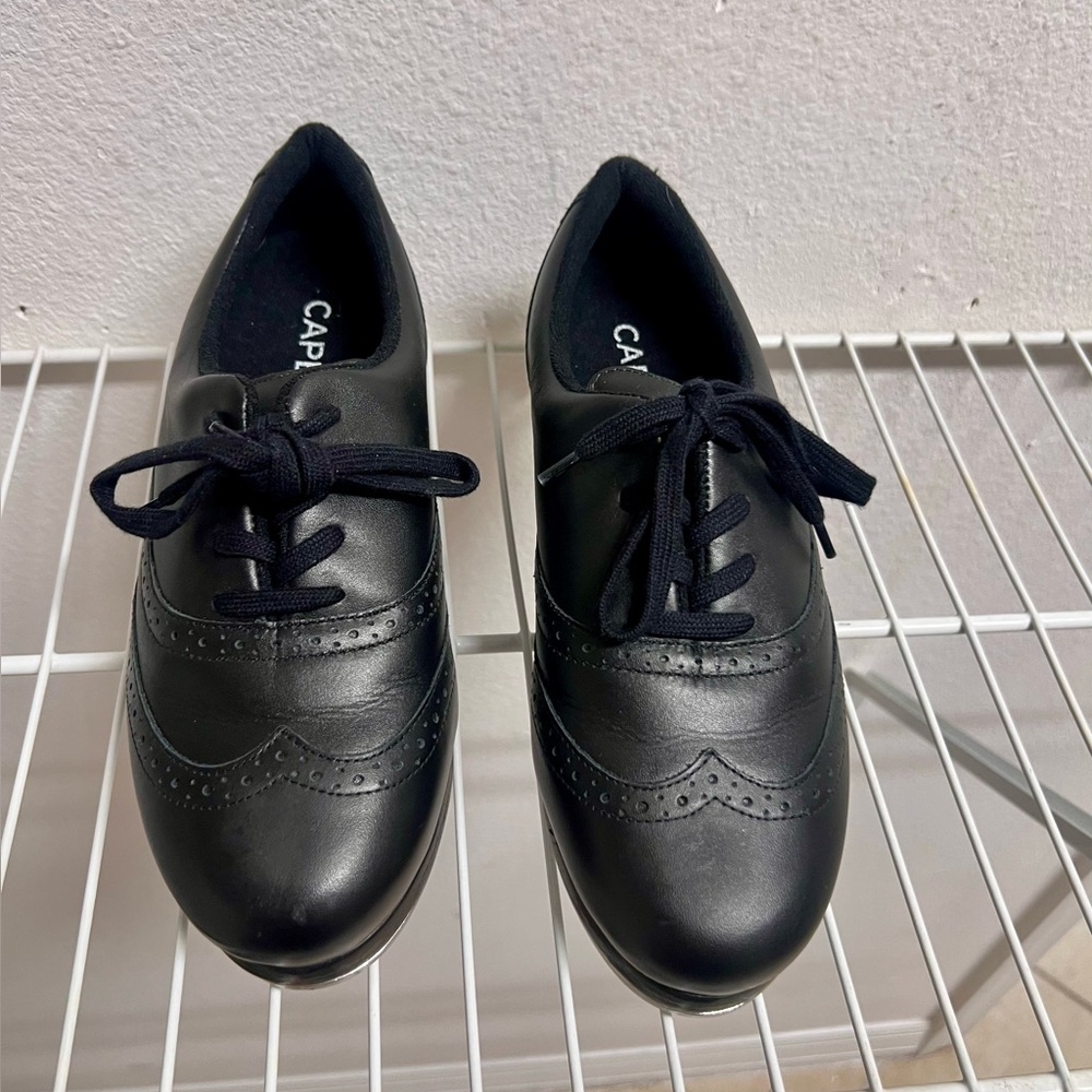 Capezio Roxy Tap Womens Size 8 M Professional Dance Shoes Black Leather